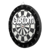 Charcoal Gray, Black, And White Your Text Dartscheibe (Vorderseite rechts)
