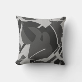 Charcoal Gray Black Bold Abstraktes Motif wirbeln Kissen