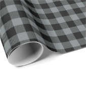 Charcoal Gray Black Buffalo Kariert Tartan Geschenkpapier (Rolleneckpunkt)