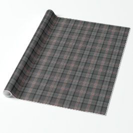 Charcoal Gray Black Red Tartan Kariert Geschenkpapier