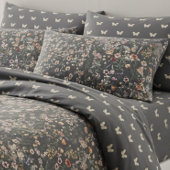 Charcoal Gray Boho Wildflowers Kissenbezug