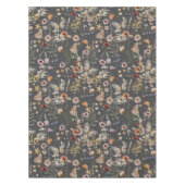 Charcoal Gray Boho Wildflowers Tischdecke (Vorderseite)