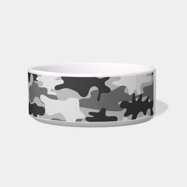 Charcoal Gray Camouflage Camoflauge Custom Pet Napf (Rechts)
