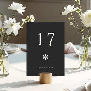 Charcoal Gray   Chic Minimal Typografy Wedding Tischnummer