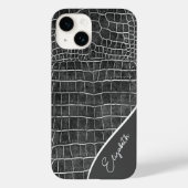 Charcoal Gray Crocodile Personalisiert Case-Mate iPhone Hülle (Rückseite)