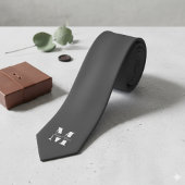 Charcoal Gray | Custom Monogram Wedding Groomsmen Krawatte
