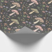Charcoal Gray Earthy Fungi Seamless Pattern Geschenkpapier (Ecke)