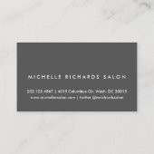 Charcoal Gray Elegant Minimalistisches Logo Visitenkarte (Rückseite)