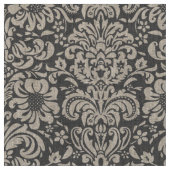 Charcoal Gray Floral Damask Stoff (Nahaufnahme)
