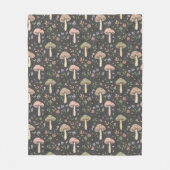 Charcoal Gray Fungi Cozy Neutral Housewarming Gift Fleecedecke (Vorderseite)