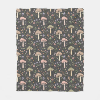 Charcoal Gray Fungi Cozy Neutral Housewarming Gift Fleecedecke