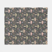 Charcoal Gray Fungi Cozy Neutral Housewarming Gift Fleecedecke (Vorderseite (Horizontal))