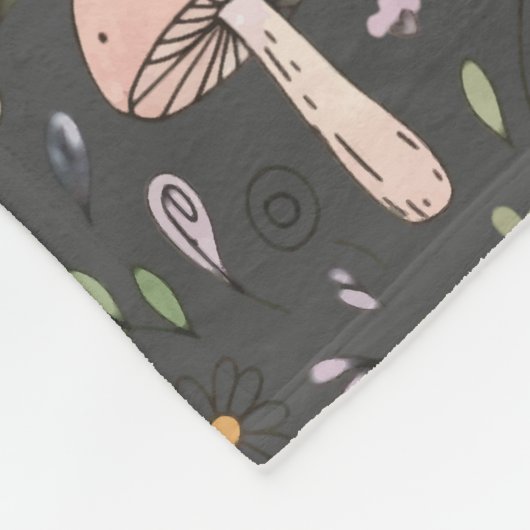 Charcoal Gray Fungi Cozy Neutral Housewarming Gift Fleecedecke (Ecke)