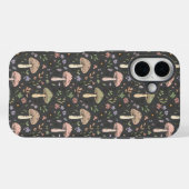 Charcoal Gray Fungi Seamless Pattern Minimalist Case-Mate iPhone Hülle (Rückseite (Horizontal))