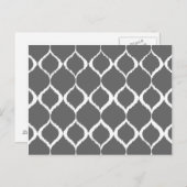 Charcoal Gray Geometric Ikat Tribal Print Muster Postkarte (Vorne/Hinten)