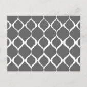 Charcoal Gray Geometric Ikat Tribal Print Muster Postkarte (Vorderseite)
