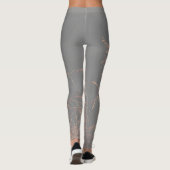 Charcoal Gray Golden Tree Brunches Leggings (Rückseite)
