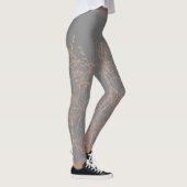 Charcoal Gray Golden Tree Brunches Leggings (Rechts)