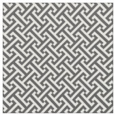 Charcoal Gray Griechisches Schlüsselmuster Stoff (Nahaufnahme)