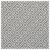 Charcoal Gray Griechisches Schlüsselmuster Stoff (Muster)