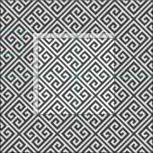 Charcoal Gray Griechisches Schlüsselmuster Stoff (Kachel)