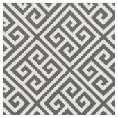 Charcoal Gray Griechisches Schlüsselmuster Stoff (Nahaufnahme)