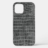 Charcoal Gray Imitats Krokodile Leder Case-Mate iPhone Hülle (Rückseite)