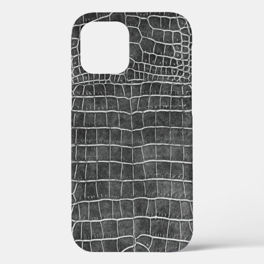 Charcoal Gray Imitats Krokodile Leder Case-Mate iPhone Hülle (Rückseite)
