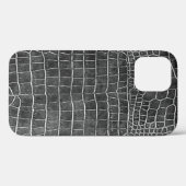 Charcoal Gray Imitats Krokodile Leder Case-Mate iPhone Hülle (Rückseite (Horizontal))