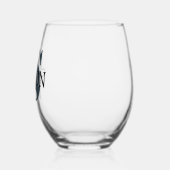 Charcoal Gray Initial und Black Name | Modern Weinglas Ohne Stiel (Links)