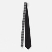 Charcoal Gray Kariert Mit Monogramm Krawatte (Rückseite)