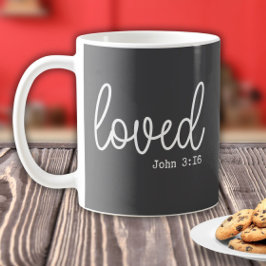 Charcoal Gray Liebe Faith Quote minimalistisch Kaffeetasse