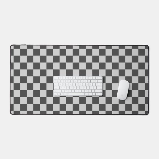 Charcoal Gray & Light Gray Square Style Muster Schreibtischunterlage (Tastatur & Maus)
