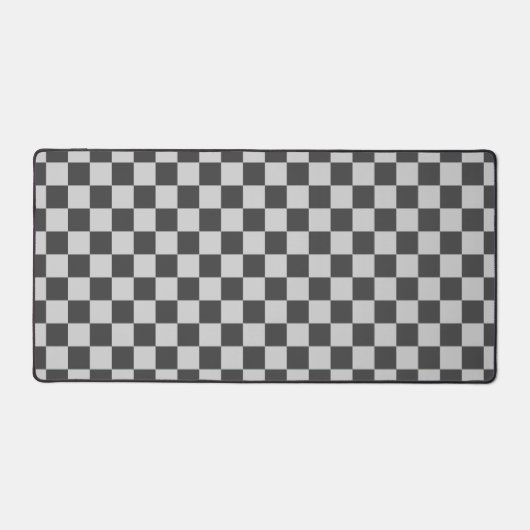 Charcoal Gray & Light Gray Square Style Muster Schreibtischunterlage (Vorderseite)