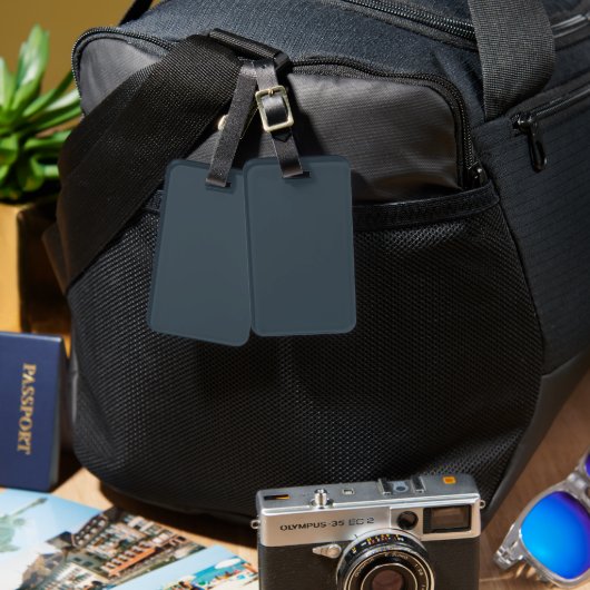 Charcoal Gray Luggage Tag Gepäckanhänger (Vorderseite & Rückseite)