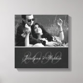 Charcoal Gray Mat Anniversary Name SQUARE Foto Leinwanddruck (Vorderseite)