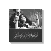 Charcoal Gray Mat Anniversary Name SQUARE Foto