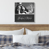 Charcoal Gray Mat Anniversary Name SQUARE Foto Leinwanddruck (Insitu (Schlafzimmer))