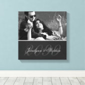 Charcoal Gray Mat Anniversary Name SQUARE Foto Leinwanddruck (Insitu (Holzboden))