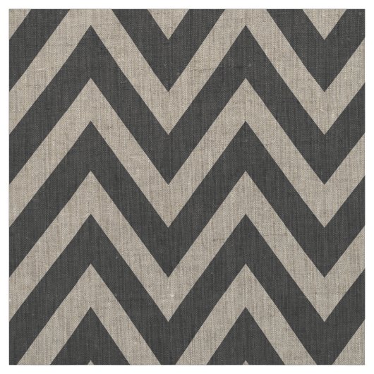 Charcoal Gray Moderne Zickzack große Größe Stoff (Muster)