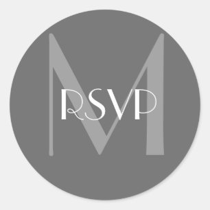 Charcoal Gray Monogram M UAWG Siegel Runder Aufkleber