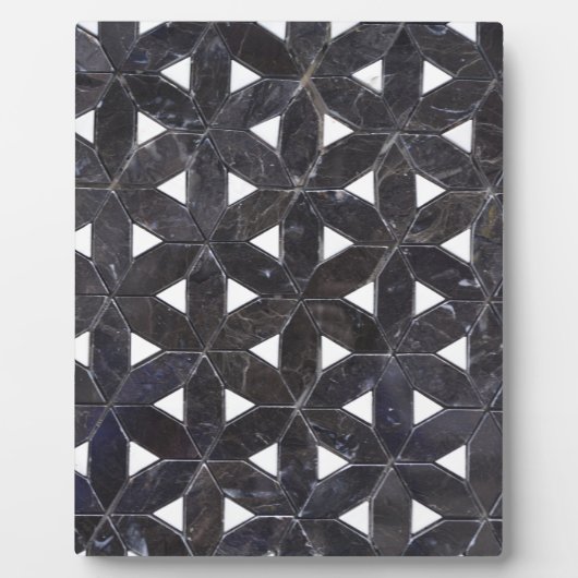 Charcoal Gray Mosaic | Blume des Lebensverlaufs Fotoplatte (Vorderseite)