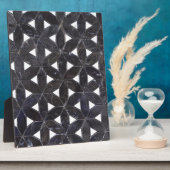 Charcoal Gray Mosaic | Blume des Lebensverlaufs Fotoplatte (Seite)