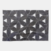 Charcoal Gray Mosaic | Blume des Lebensverlaufs Geschirrtuch (Horizontal)