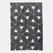 Charcoal Gray Mosaic | Blume des Lebensverlaufs Geschirrtuch (Vertikal)