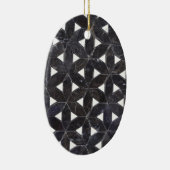 Charcoal Gray Mosaic | Blume des Lebensverlaufs Keramik Ornament (Rechts)