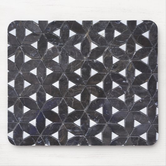 Charcoal Gray Mosaic | Blume des Lebensverlaufs Mousepad (Vorne)