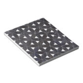 Charcoal Gray Mosaic | Blume des Lebensverlaufs Notizblock (angewinkelt)