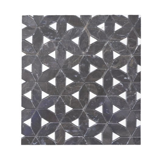 Charcoal Gray Mosaic | Blume des Lebensverlaufs Notizblock (Vorderseite)