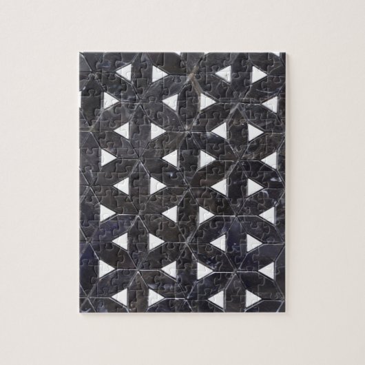 Charcoal Gray Mosaic | Blume des Lebensverlaufs Puzzle (Vertikal)